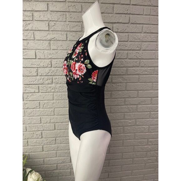 Floral Print One Piece Swimsuit Size M - Picture 4 of 9